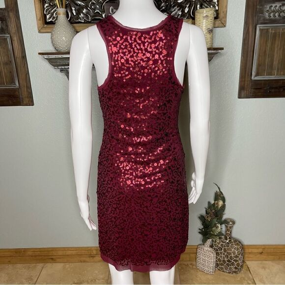 Max Studio Red Sequin Sleeveless Dress Size Small - Picture 4 of 17